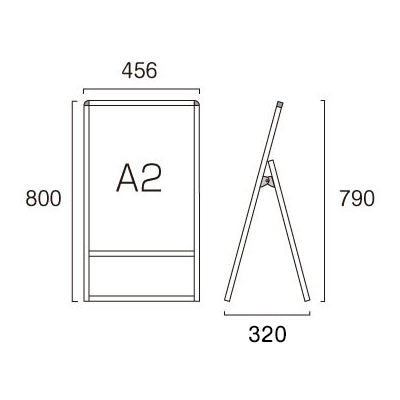 バリウススタンド看板　Ａ２　片面　シルバー　ＶＡＳＫＡＣ－Ａ２Ｋ
