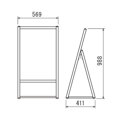 アルモード　ポスタースタンド２８１２　Ｂ２　片面　ブラック