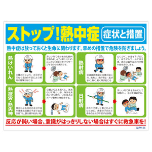 マンガ標識　マグネット　ＧＭＷ－Ｍ２５　ストップ！熱中症