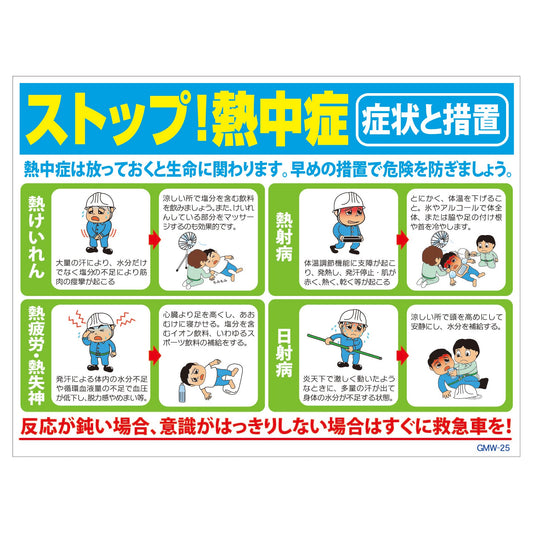 マンガ標識　マグネット　ＧＭＷ－Ｍ２５　ストップ！熱中症