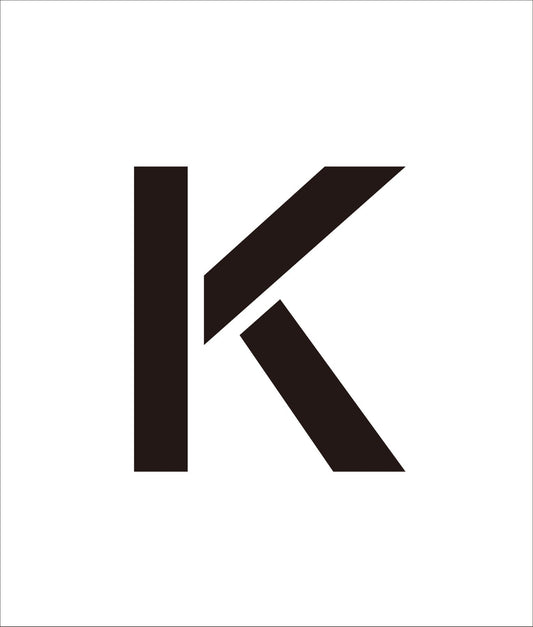 吹付けプレート　ステンシル　文字高２００　アルファベット　Ｋ