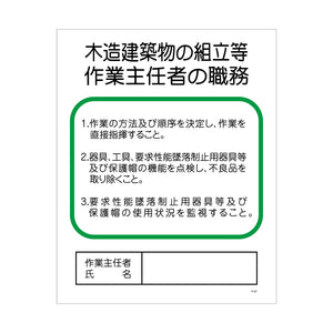 Ｐー２７　木造建築物の組立等作業主任者の職務