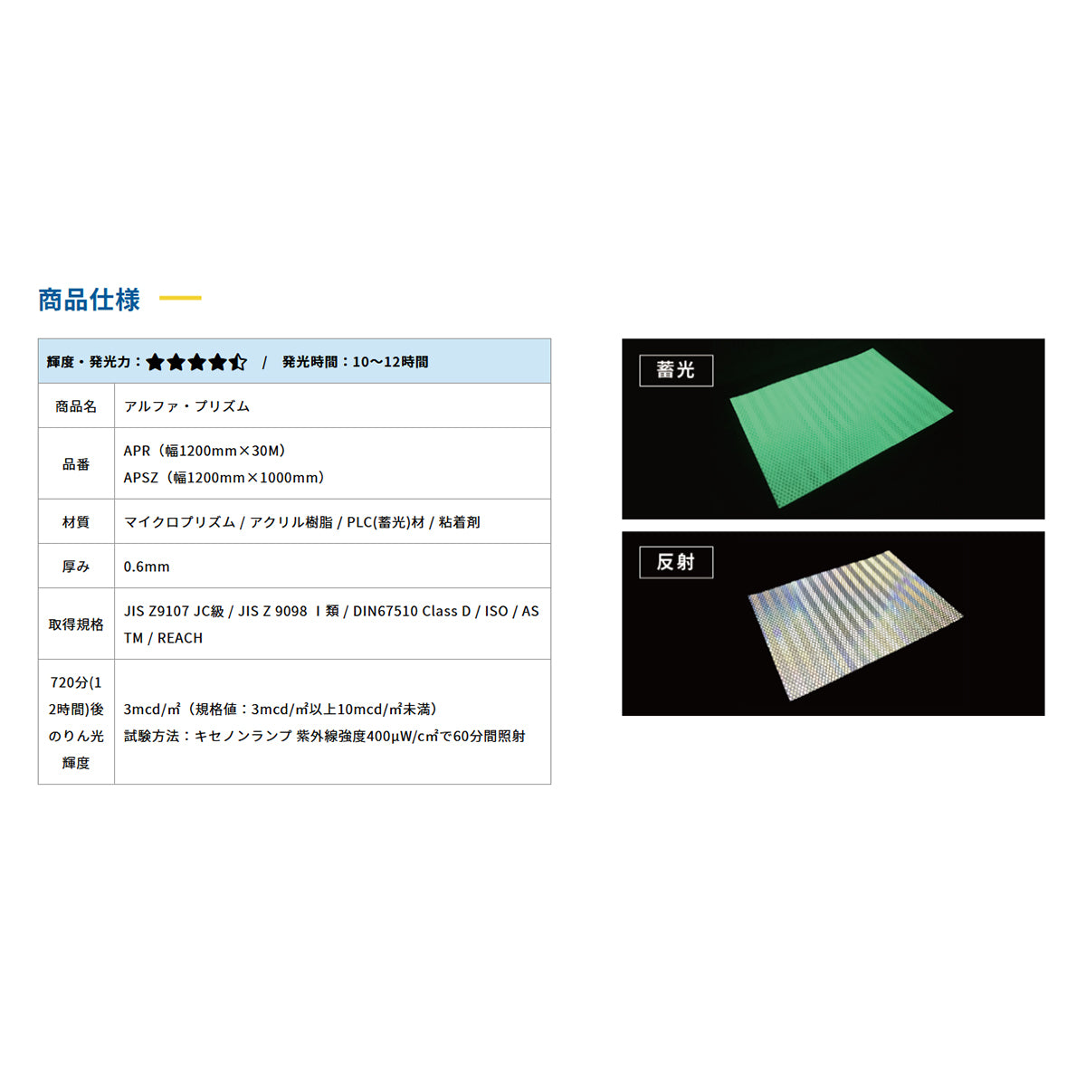 蓄光ドアノブステッカー小　６０ｘ６０「引」３枚セット