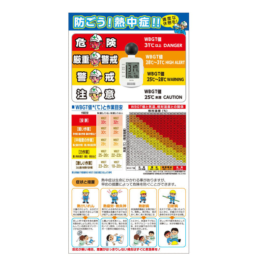 熱中症注意標識　（黒球付熱中症指数計付）