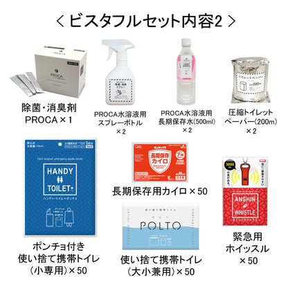 災害用備蓄スタンドＢＩＳＴＡ（ビスタ）キャスター付き　フルパッケージ　白