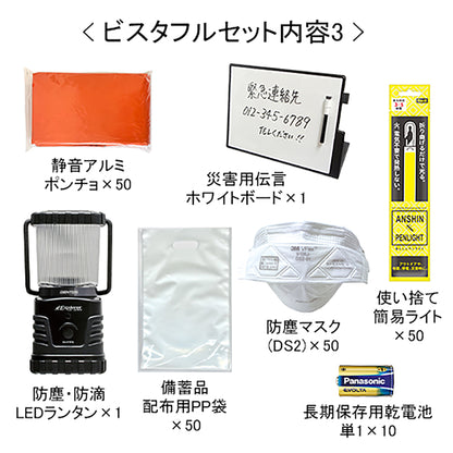 災害用備蓄スタンドＢＩＳＴＡ（ビスタ）キャスター付き　フルパッケージ　白