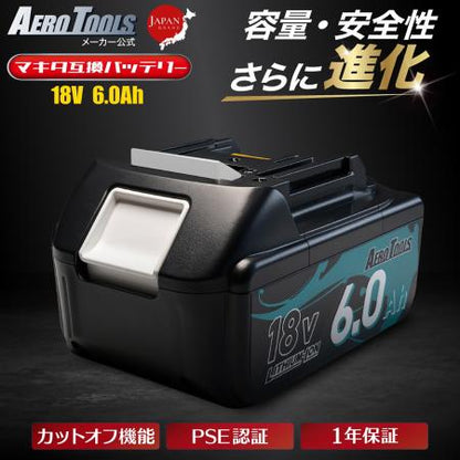 AERO TOOLS 電動工具用バッテリー 18V 6.0Ah