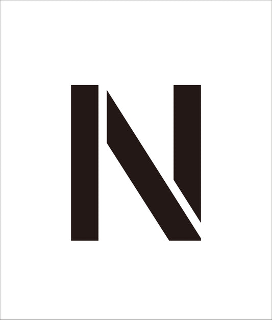 吹付けプレート　ステンシル　文字高１００　アルファベット　Ｎ