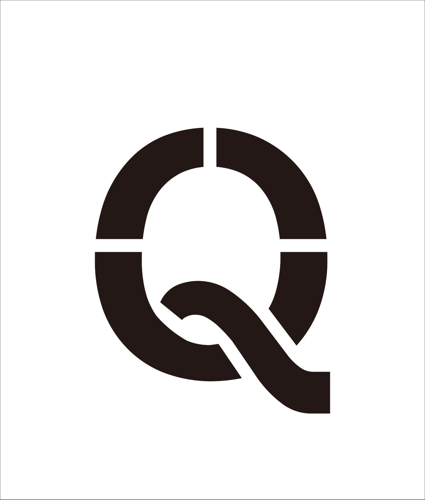 吹付けプレート　ステンシル　文字高２００　アルファベット　Ｑ