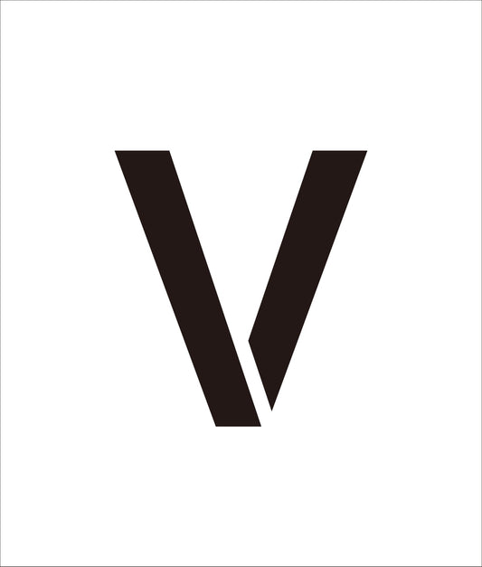 吹付けプレート　ステンシル　文字高２００　アルファベット　Ｖ