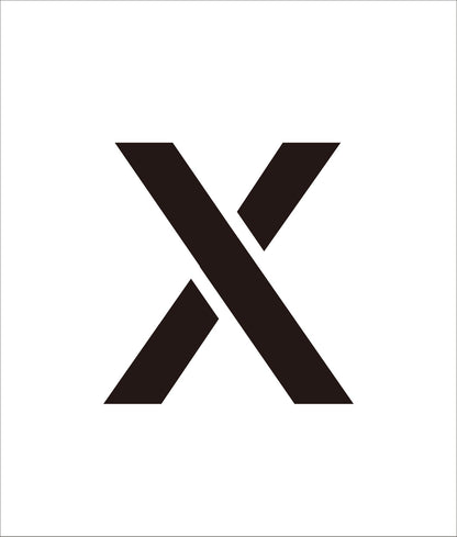 吹付けプレート　ステンシル　文字高１００　アルファベット　Ｘ