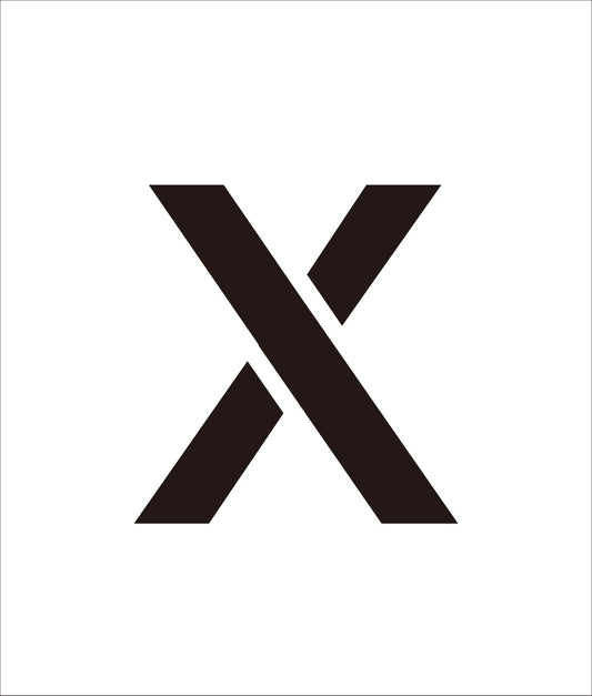 吹付けプレート　ステンシル　文字高１００　アルファベット　Ｘ