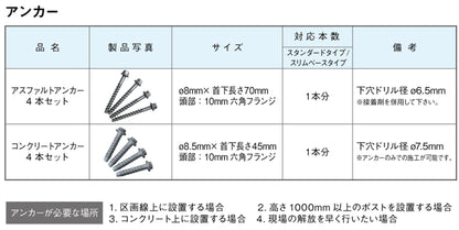 コンクリート用アンカー　４本１セット