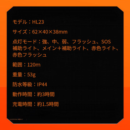 充電式ＬＥＤヘッドライト　ＨＬ２３