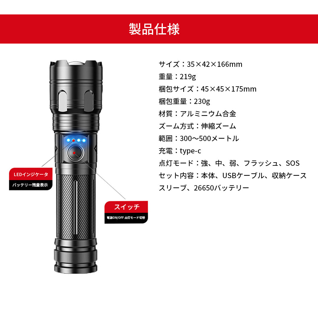 強力懐中電灯　Ｘ１６Ｂ