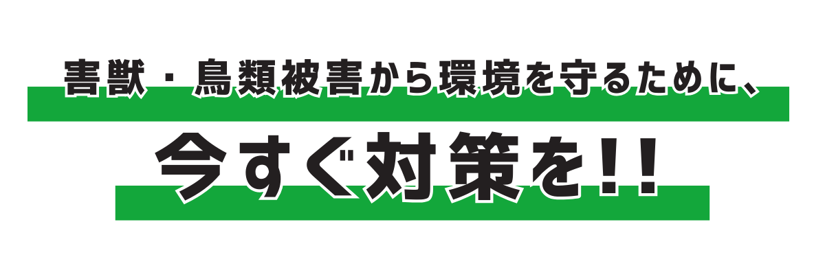 害獣・鳥類被害から環境を守るために、今すぐ対策を